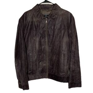 Jos A Bank Executive Collection Mens XL Dad Brown Suede Genuine Leather Jacket